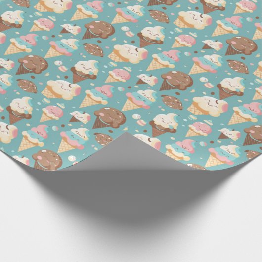 Cute colorful ice crème cadeaupapier (Hoek)