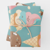 Cute colorful ice crème inpakpapier vel (In situ)