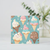 Cute colorful ice crème kaart (Staand voorkant)