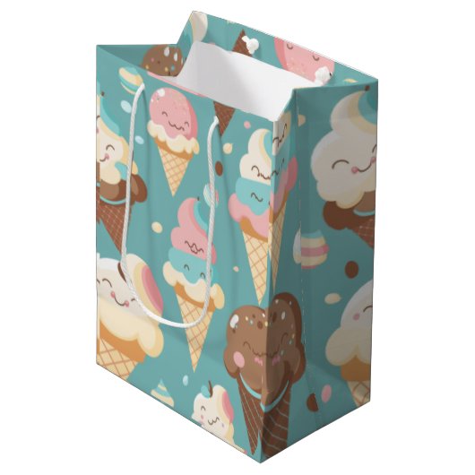 Cute colorful ice crème medium cadeauzakje (Voorkant Gekanteld)