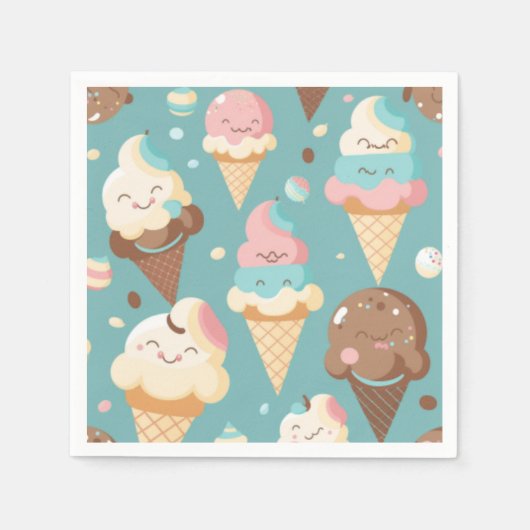 Cute colorful ice crème servet (Voorkant)