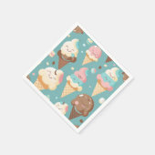 Cute colorful ice crème servet (Hoek)