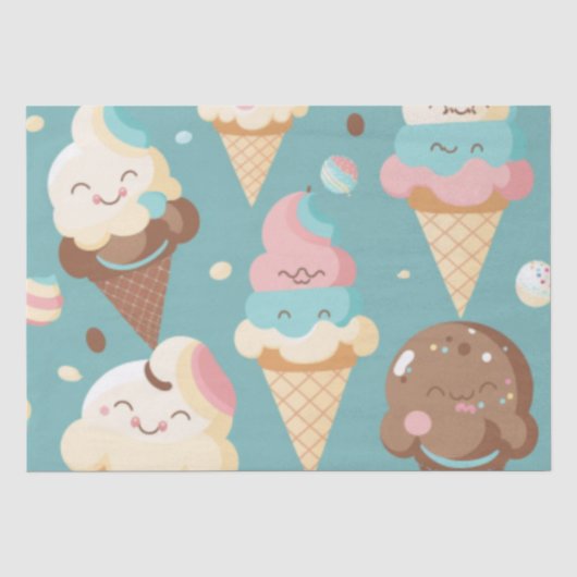 Cute colorful ice crème tissuepapier (Voorkant)