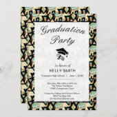 Cute colorful indian elephants graduparty kaart (Voorkant / Achterkant)