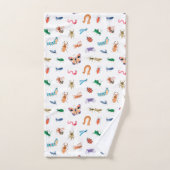 Cute Colorful Insect Pattern Bad Handdoek (Handdoek)
