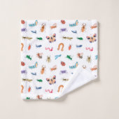 Cute Colorful Insect Pattern Bad Handdoek (Wasdoekje)