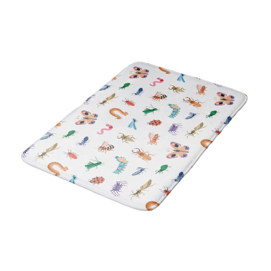 Cute Colorful Insect Pattern Badmat (Gekanteld)