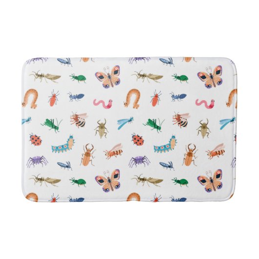Cute Colorful Insect Pattern Badmat (Voorkant)