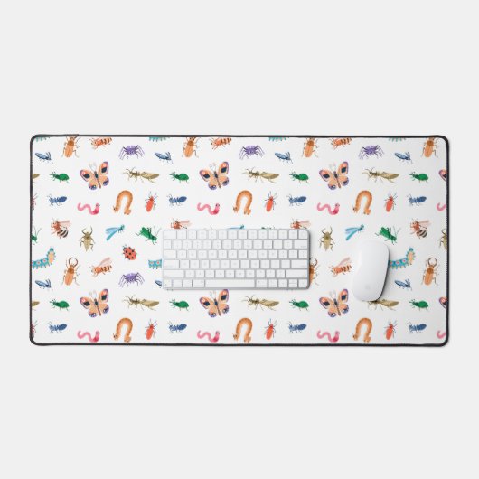 Cute Colorful Insect Pattern Bureaumat (Keyboard & Muis)