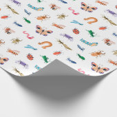 Cute Colorful Insect Pattern Cadeaupapier (Hoek)