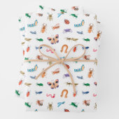 Cute Colorful Insect Pattern Inpakpapier Vel (In situ)