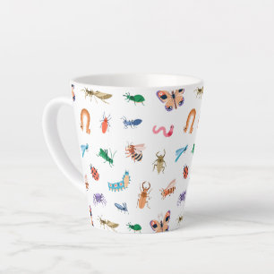 Cute Colorful Insect Pattern Latte Mok