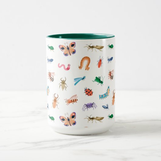 Cute Colorful Insect Pattern Mok (Midden)