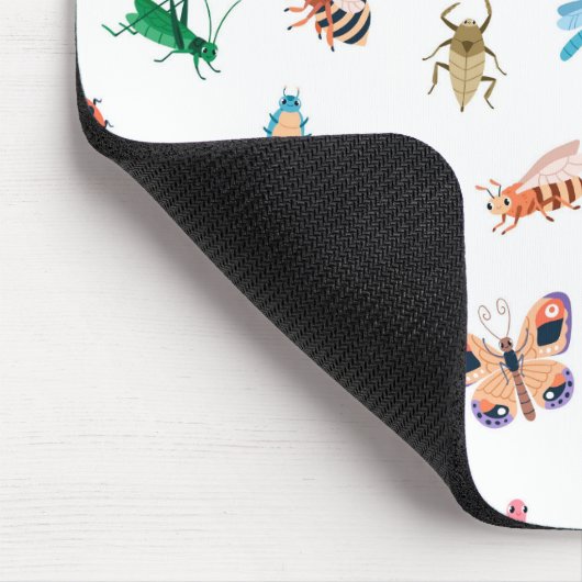 Cute Colorful Insect Pattern Muismat (Hoek)