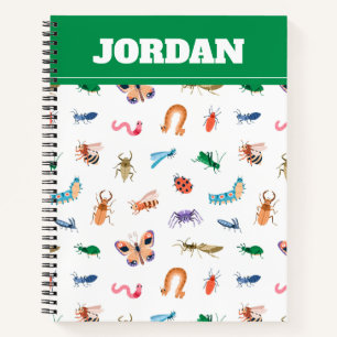 Cute Colorful Insect Pattern Notitieboek
