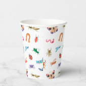 Cute Colorful Insect Pattern Papieren Bekers (Rechts)