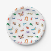 Cute Colorful Insect Pattern Papieren Bordje (Voorkant)