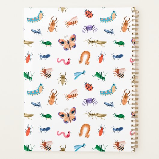 Cute Colorful Insect Pattern Planner (Achterkant)