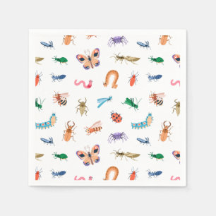 Cute Colorful Insect Pattern Servet