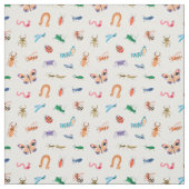 Cute Colorful Insect Pattern Stof (Swatch)