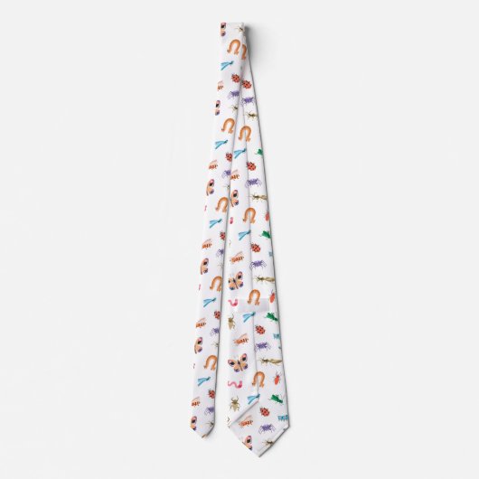 Cute Colorful Insect Pattern Stropdas (Achterkant)