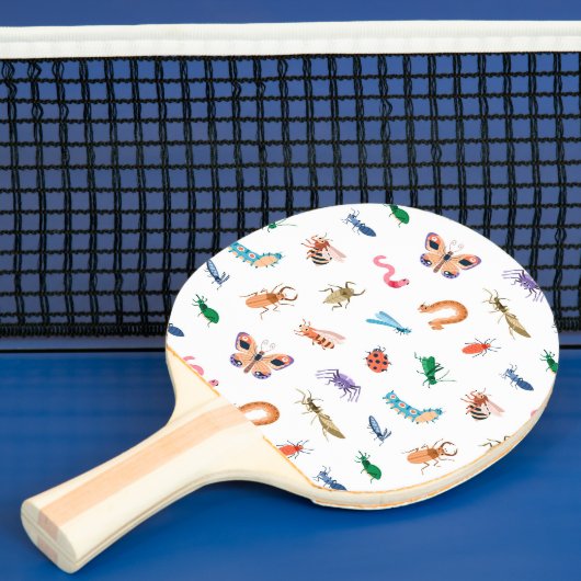 Cute Colorful Insect Pattern Tafeltennisbatje (Insitu)