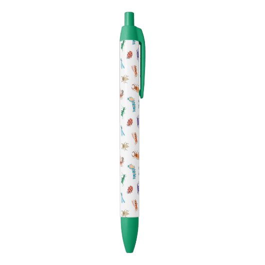 Cute Colorful Insect Pattern Zwarte Inkt Pen (Achterkant (Verticaal))