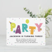 Cute Colorful Invitation Briefkaart (Staand voorkant)