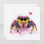 Cute Colorful Jumping Spider Greeting Card Feestdagenkaart (Voorkant / Achterkant)
