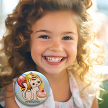 Cute Colorful Kat Birthday Button