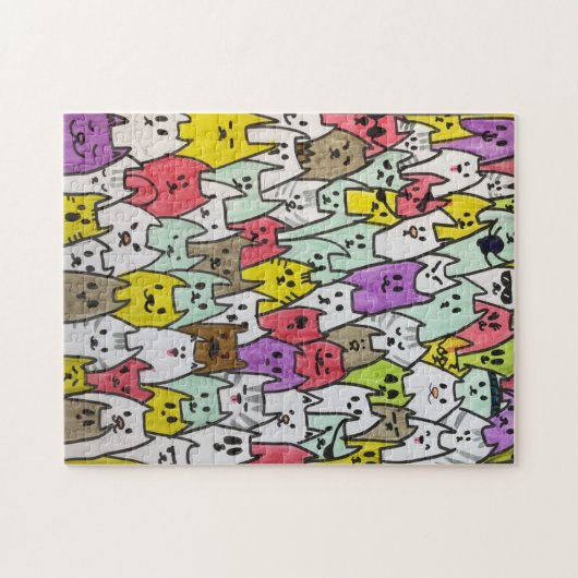 Cute & Colorful Kat puzzel Legpuzzel (Horizontaal)