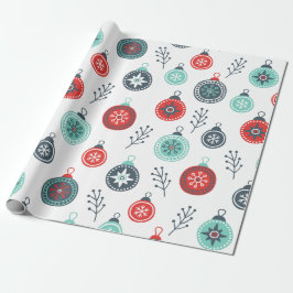 Cute Colorful Kerstballen Patroon Cadeaupapier