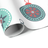 Cute Colorful Kerstballen Patroon Cadeaupapier (Rol Hoek)