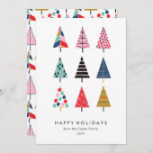 Cute Colorful Kerstbomen Collectie Feestdagenkaart (Voorkant / Achterkant)