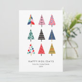 Cute Colorful Kerstbomen Collectie Feestdagenkaart (Staand voorkant)
