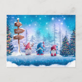 Cute Colorful Kerstgnomen Holiday Briefkaart (Voorkant)