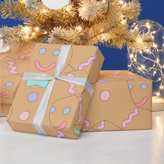 Cute Colorful Kerstkerst-ontbijtpatroon Cadeaupapier (Feestdagen)