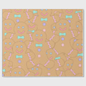 Cute Colorful Kerstkerst-ontbijtpatroon Cadeaupapier (Vlak)