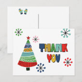 Cute Colorful Kerstmis Dank u Briefkaart (Voorkant / Achterkant)