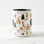 Cute Colorful KerstSymbols Patroon Mok (Midden)