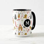 Cute Colorful KerstSymbols Patroon Mok (Voorkant rechts)