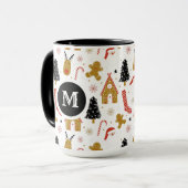 Cute Colorful KerstSymbols Patroon Mok (Voorkant links)