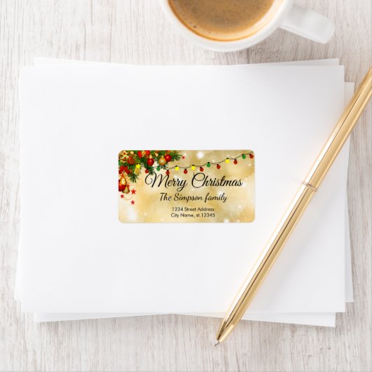 Cute, Colorful, kerstversieringen, kerst Etiket (Insitu)