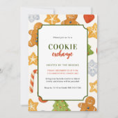 Cute Colorful Kids Christmas Cookie Exchange Party Kaart (Voorkant)