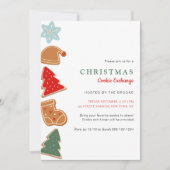 Cute Colorful Kids Christmas Cookie Exchange Party Kaart (Voorkant)