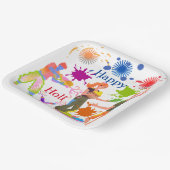 Cute Colorful kinder playing Holi Party Papieren Bordje (Gebogen)