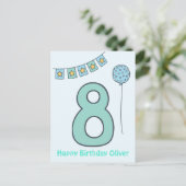 Cute Colorful Kinderen 8th Birthday Briefkaart (Staand voorkant)