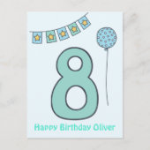 Cute Colorful Kinderen 8th Birthday Briefkaart (Voorkant)