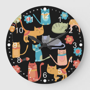 Cute Colorful Kitty Cats Gifts for Cat Lovers Grote Klok