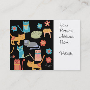 Cute Colorful Kitty Cats Gifts for Cat Lovers Visitekaartje